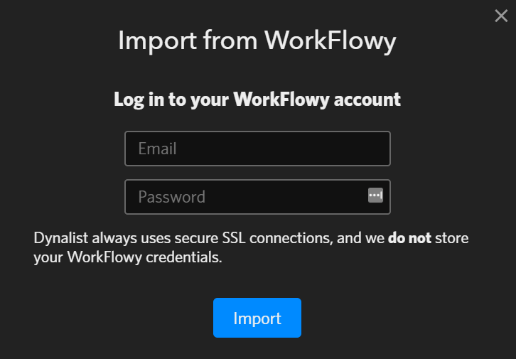 workflowy import