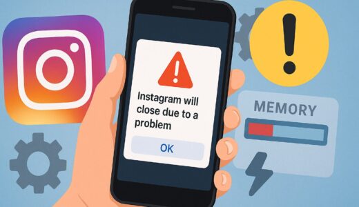 「問題が発生したためInstagramを終了します」エラーの原因と直し方は？