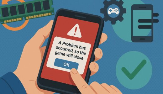 ゲームアプリで「問題が発生したため終了します」エラーが出る原因と対策