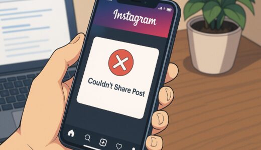 【Instagram】「投稿をシェアできませんでした」が表示された時の対処法は？